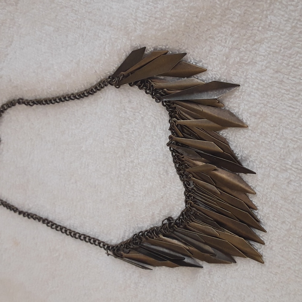 Artsy Short Brass Necklace